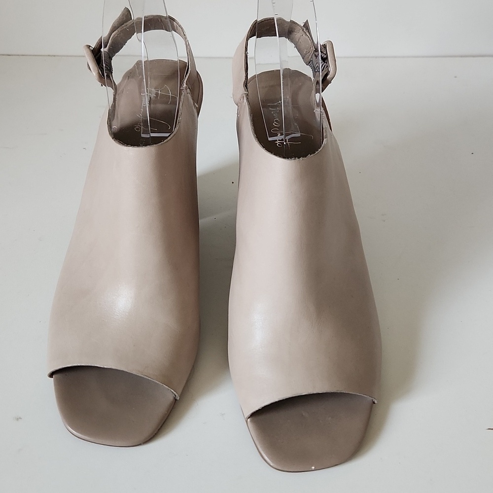 FRANCO SARTO | Open Toe Slingback Chunky Heels Taupe Brown Sz 9M - Picture 2 of 7